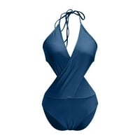 Ženski treperi Tummy Coumsuits Nema granica kupaći kostimi Bikinis Halter Retro Blue XL