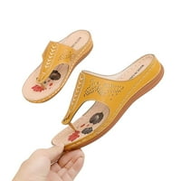 Miayilima Yellow Sandale Žene klinovi Udobne ženske sandale Modne prozračne cipele Peep ljetne cipele