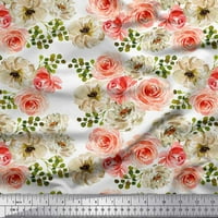 Soimoi Moss Georgette tkanina ranunculus sa hrpe cvjetnim dekornim tkaninom Široko dvorište
