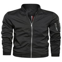 Muška sportska odjeća za štand Bomber jakna Čvrsta boja jakne muškarci labavi kaput radna odjeća crna m