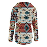 Duksevi Estetika za žene Jesen Zimske ženske modne ležerne tiskane bluze s dugim rukavima tiskani pulover