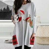 Haljine za žensku odjeću s dugim rukavima sezonski modni ženski tiskani džep dugih rukava pulover duksev