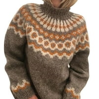 Žene Ležerne prilike s dugim rukavima Slim vrhovi Žena 0-vrat Majica Jeseni džemper Ispis bluza Khaki
