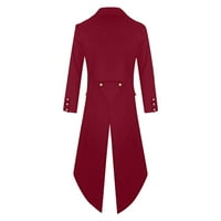 Guvpev Halloween Muška modna repa jakna za jakna Goth Uniform Kostim PRATY jakna za odjeću - crvena