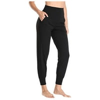 Taqqpue joga hlače s džepovima za žene vježbanje nogama rastezanje yoga gamaše fitness trčanje teretana