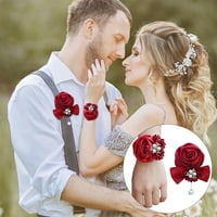 Qianha Mall Durable Bridal Cvijet za ručne zglob Vjenčani zglob Elegantna dugotrajna cvjetna narukvica