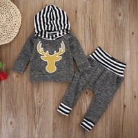 Novorođena dječja dječaka dječaka jelena majica + pantalone set odjeće