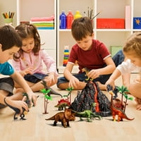 Realistični dinosaur igračke Akcijske brojke za dječje godine, veliki vulkanski igrački set sa simuliranim vulkanskim erupcijama, zvukovima