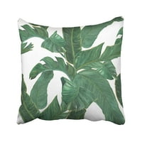 Zelena lišća Vodenokolor Slikarstvo Banana ostavlja tropski botanički list palma vintage jastuk jastuk