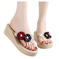 ZTTD Women Weave Beach Sandales Sandales Home Sliper Cvijet Flip-Flops Obuća cipele Ženska klizač A