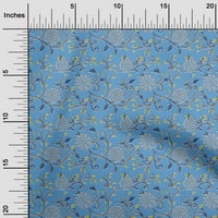 Onuone pamuk poplin srednje plave tkanine odlazi i cvjetni cvjetni šivaći materijal ispis tkanine sa