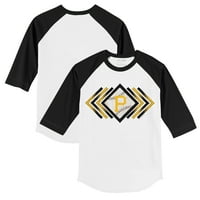 Toddler Tiny Turpap Bijela crna Pittsburgh Pirati Prism strelice 3 majica 4 rukava Raglan