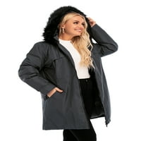 Parka kaput za žene zimske jakne s kapuljačom termalne puffere jakne FAU krzno kapuljač za zgušnjavanje
