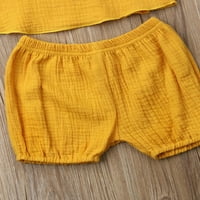 Lisenrain Toddler Djevojke za djevojčice Ljetna odjeća Ruffle pamučni posteljina odjeća