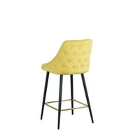 Luksuzan moderan žuti baršun tapecirani stolica za stolicu sa zlatnim nogama