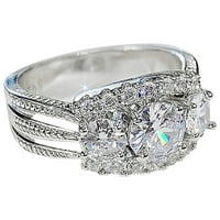 Full Diamond cirkonijski prsten za žene Jednostavni modni nakit Popularni dodaci za odmor za ženu prstenovice srebro
