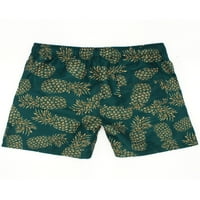 Rejlun Muške hlače za plažu Pocket kupaći kostimi Struk Boardshorts Comfy kupaći odijelo Prozračno ljeto Kupanje Zeleni ananas A XL