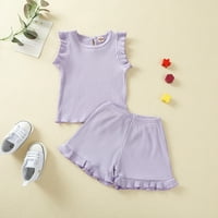 Simplmasygeni Baby Sets Cleance Summer haljina Dječja dječja djevojaka Ljeto Rufflled Center bez rukava