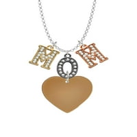 Delight nakit akril 1 Goldtone Heart multi-obojene kristalne mame šarm ogrlica