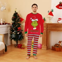 Crvena prugasta porodična pidžama Podudarni setovi Organski pamuk PJS Holiday Flannel Pajamas Unisex,