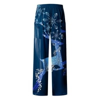Ženski božićni print Vintage casual labave hlače Casual široke pantalone za noge Hlače Hot6S4487029