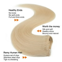 Klip u ekstenzijama za kosu Ljudska kosa puna glava stvarna rema debela ekstenzija kose svilenkaste