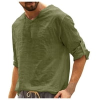 Zunfeo Muška pamučna majica s dugim rukavima Ležerne prilike za ležerne prilike Slim Fit T majice Proljeće