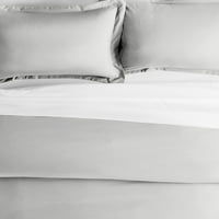 Udobna nadstrešnica - svijetlo siva pokrov od punog pokrova od mikrovlakana sa kraljicom za posteljinu