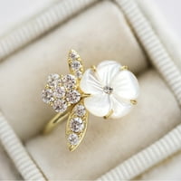 Heiheiup Vintage Exquisite Dame Flower Diamond Ring circon prsten za žene Nakit Pokloni za teen momke