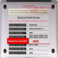 Kaishek Hard Shell Case kompatibilan sa MacBook Pro 14 sa XDR displejom i ID dodirom TIP C + crni poklopac