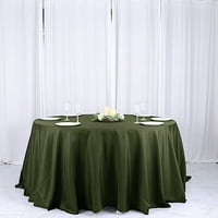 Balsacircle 132 Olive zeleni okrugli poliesterski stolnjak tkaninski stol posteljina