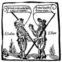 Mjera za mjeru, 17. C. Nescalus i lakat susret, akt II, scena I: Woodcut, početak 17. stoljeća. Poster