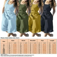 Voguele Womens Kombinezovi Solid Color Romper Square Crt Duge Hlače Ljetne pantalone Labavi harem pant