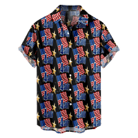 4. jula muška havajska majica USA Nacionalna majica zastava ovratnik 3d Print casual svakodnevno kratki