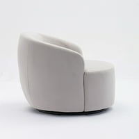 Swivelna akcentna stolica, modernu velvet tapacirana ležaljka sa metalnom bazom i podstavljenim jastukom