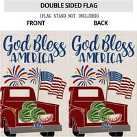 4. jula Bog Bless America Garden Zastava dvostrano, patriotski kamion Male dvorišne zastave za Dan nezavisnosti,