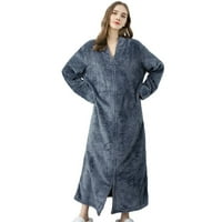 Ogrtač s kapuljačom s dugim rukom za žene Flannel Fleece očara za zimsko toplo kućište spavaće za spavanje