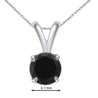 Mauli dragulji zaručničke ogrlice za žene 0. Carat okrugli Black Diamond Solitaire Privjesak 4-prong