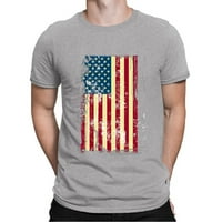 Muška ljetna 3D-digitalna silaska Dan Neovisnosti majica s kratkim rukavima bluza poliester sivi xl
