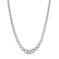 2,50ct prirodni okrugli dijamantski ogrlica od tenisa 14k bijeli zlatni Božić