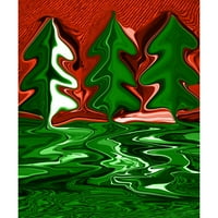 Drveće božićne dizajne Juniors Crni grafički tee - Dizajn od strane ljudi L