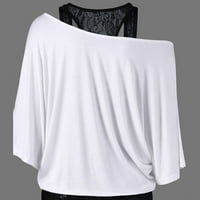 Ženski bluzes rukava modna bluza Čvrsti ženski plus ljetni Halter majice vrhovi bijeli xxl