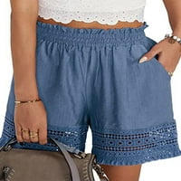 Avamo ljetni boho kratke hlače žene labave bermuda dno elastične struke Havaii kratke vruće hlače izdubljene