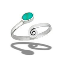 Vaša boja podesiva boja simulirani tirkizni prsten. Sterling srebrni pojas plavi cz ženski veličine
