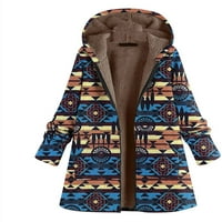 Aztec jakna za žene sa labavim patentnim zatvaračem retro topla pamučna jakna za žene veličine S-7XL