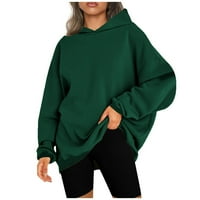 Duksevi za žene Trendy s kapuljačom dugim rukavima Bluze s dugim rukavima, čvrsti pulover vrhovi labavi