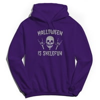 Noć vještica Halloween je skelefun grafički ljubičasti muški pamučni pulover hoodie