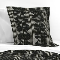 Pamučna savena rubne rube, standardno - crna bež geometrijska simetrična mod apstraktna Ispis posteljine