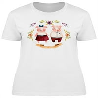 Svin par sa vrpcom majica za žene -Image by shutterstock, ženska x-velika