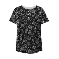 Ženski vrhovi Plus size Košulje za čišćenje Ženska modna tiskana labava majica kratkih rukava bluza okrugli vrat Ležerni vrhovi na prodaju